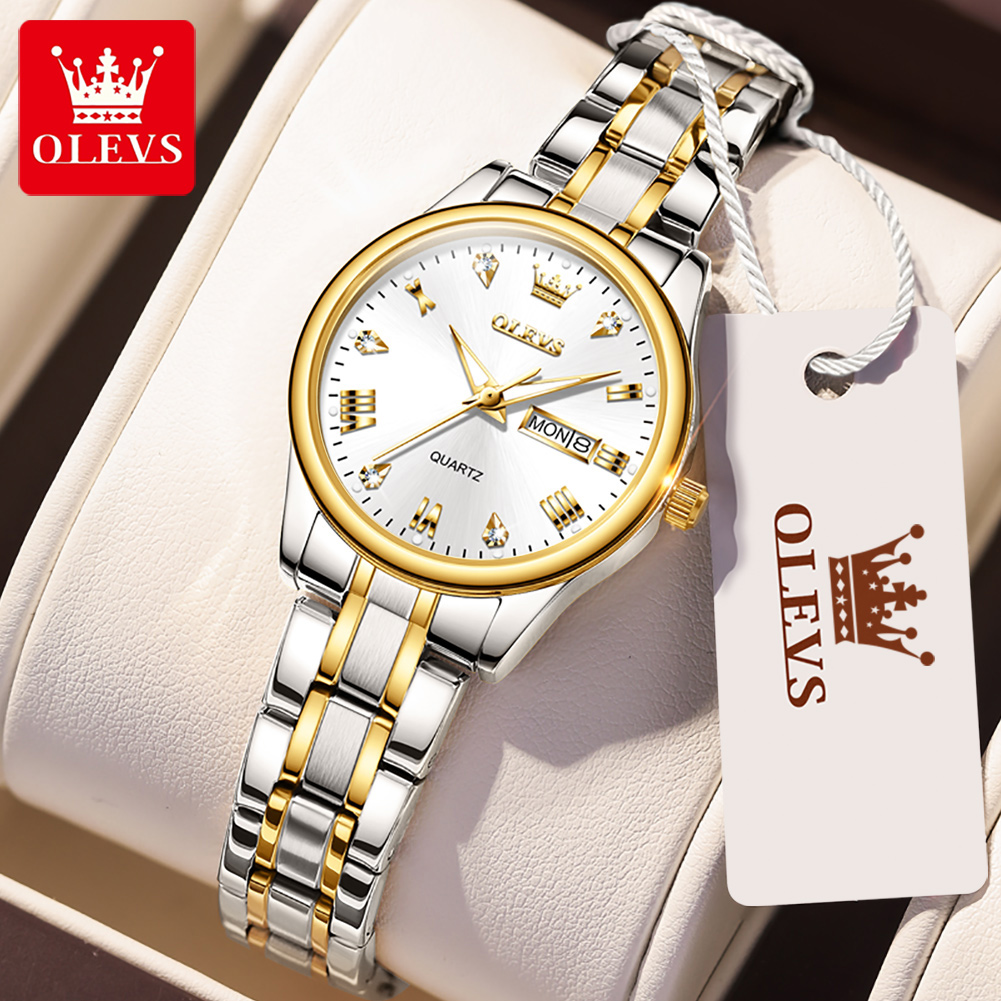Luxury Watch Leather Strap - OLEVS 5563 New Fashion Women Quartz
