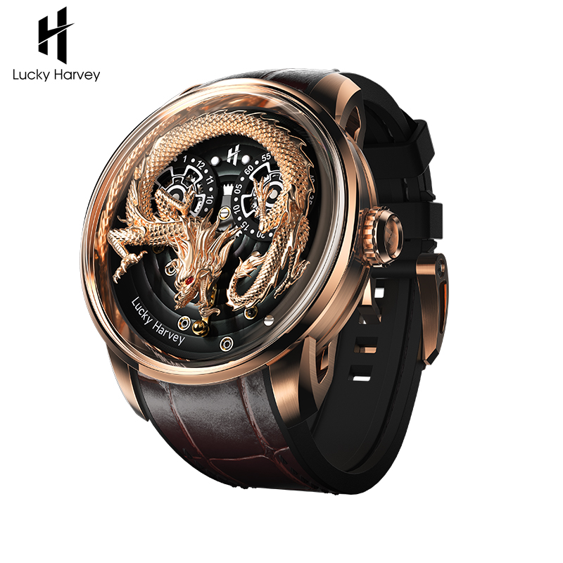 Luxury Watch In China - Lucky Harvey China Dragon Mechanical Men