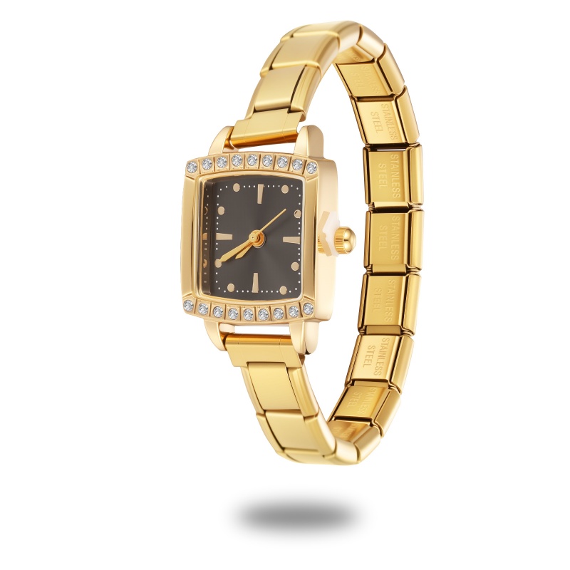 Luxury Watch Makes - Shiny Zircon Square Luxury Watch Bracelet