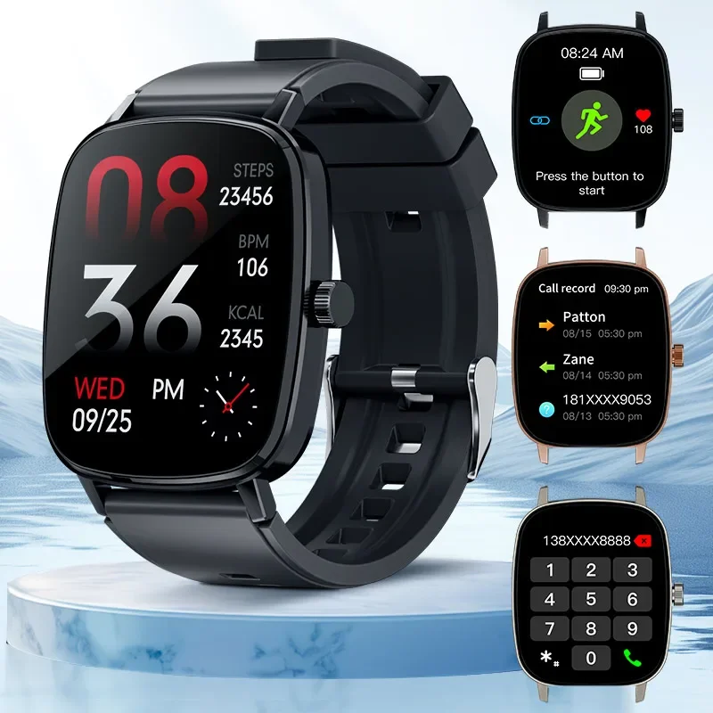 Luxury Watch On Rubber Strap - Electronic Smartwatches Wireless Call Smart Watch