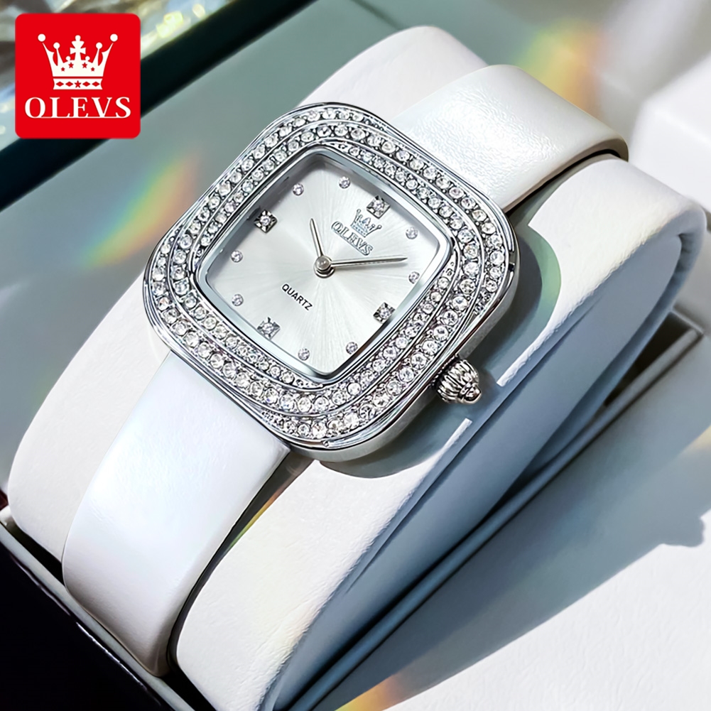 Luxury Watch Leather Strap - OLEVS 5512 Luxury Elegant Women’s Quartz