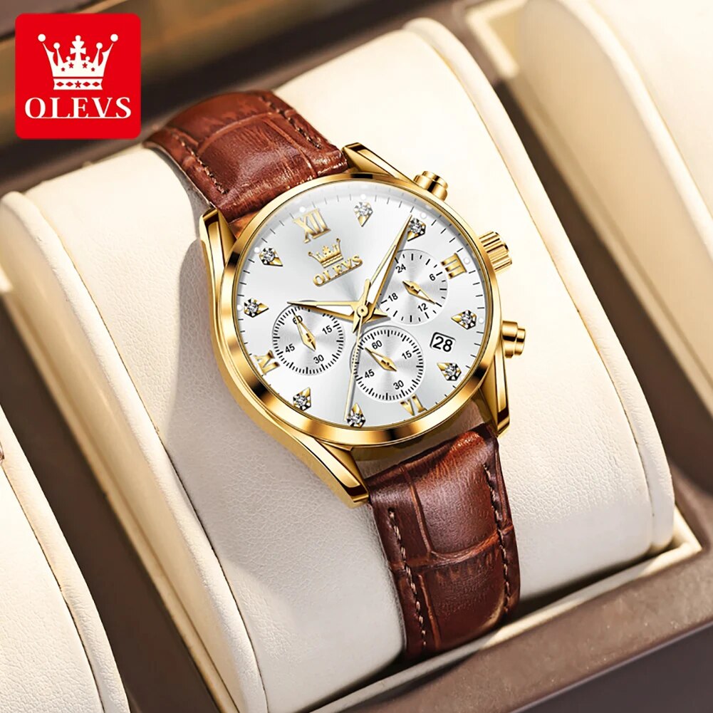 OLEVS 5523 Women's Watches Lea - đánh giá và giá Luxury Watch Female