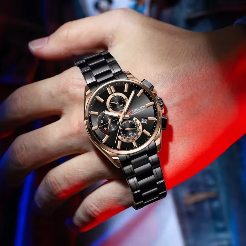CURREN 8475 New Fashion Men's  - đánh giá và giá Luxury Watch Apple