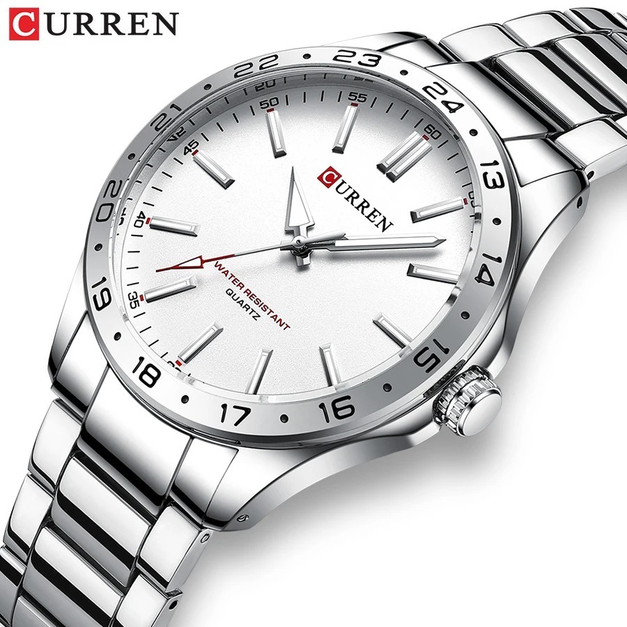 CURREN 8452 Silver White Gift  - đánh giá và giá Luxury Watch Apple