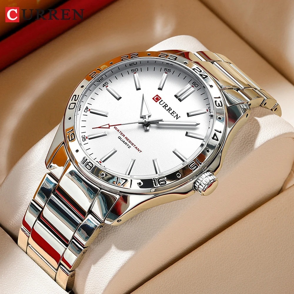 CURREN 8452 Silver White Gift  - đánh giá và giá Luxury Watch Apple