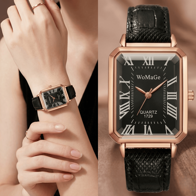 Fashion Rectangle Quartz Watch - đánh giá và giá Luxury Watch Leather Strap
