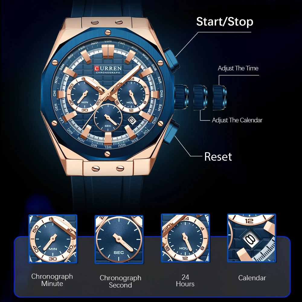 CURREN Luxury Brand High Quali - đánh giá và giá Luxury Watch Apple
