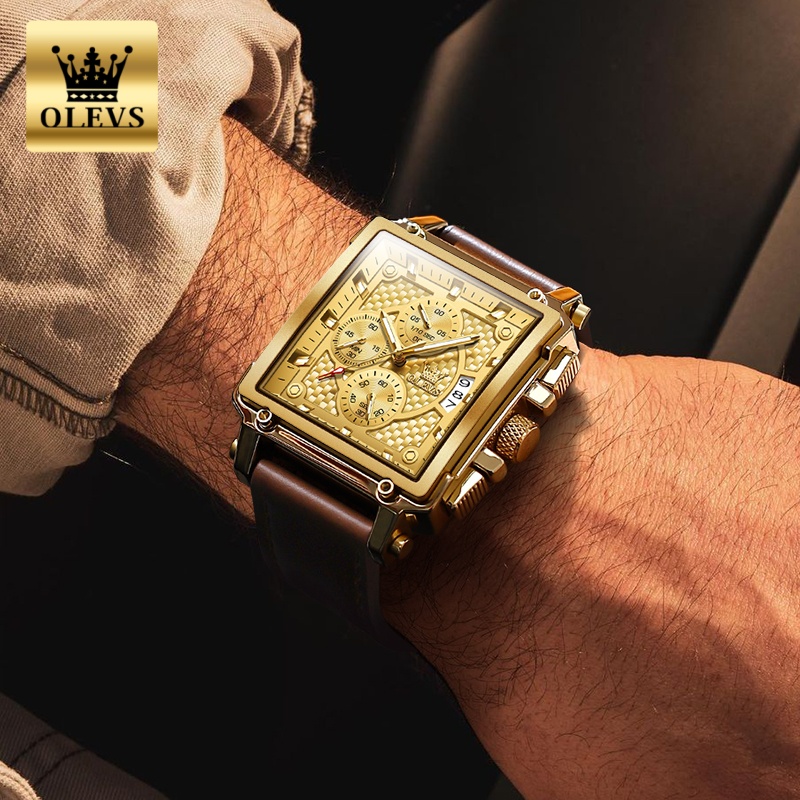 OLEVS brand mens watches water - đánh giá và giá Luxury Watch Leather Strap