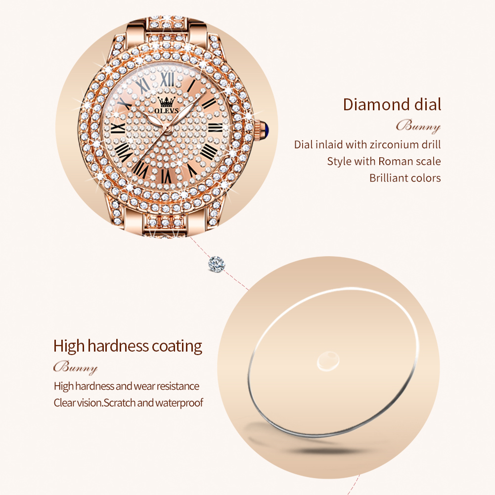 OLEVS 9943 Luxury All Diamond  - đánh giá và giá Luxury Watch Girl